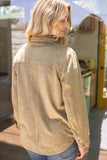 Ayla Collared Button Down Solid Suede VOY Jacket