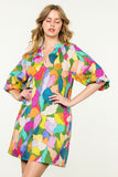 Glenda Puff Sleeve Multi Color THML Dress