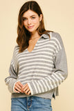 Peyton Striped Drop Shoulder Knit PINCH Sweater
