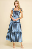 Irene Striped Tiered Maxi PINCH Dress