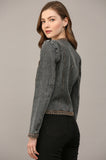 Sheri Braided Trim Washed Denim FATE Jacket