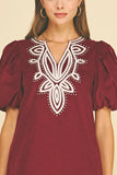 PINCH Farah Corduroy Embroidery Detailed Mini Dress