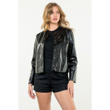 Elinda Button Up Leather THML Jacket