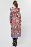 Mayra Long Sleeve Key Hole  Midi Current Air Dress