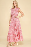 PINCH Avery Floral Print Tiered Maxi Dress
