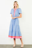 THMLClarissa Short Sleeve Striped Textured Maxi Dress