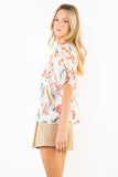 THML Zoe Short Sleeve Floral Print Top
