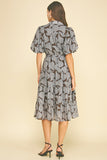 PINCH Sharon Floral Button Down Tiered Midi Dress