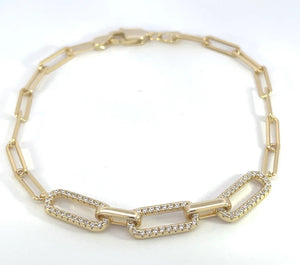 Ann Gold or Silver Paperclip Bracelet