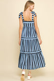 Irene Striped Tiered Maxi PINCH Dress