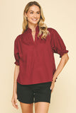 PINCH Renee Ballon Sleeve Blouse Top