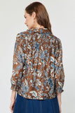 Kristelle Floral Paisley Print Current Air Blouse