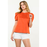 Clementine Puff Sleeve Suede THML Top-SALE