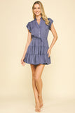 Mayra Button Down Tiered Mini PINCH Dress