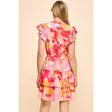 Ruby Watercolor Print Mini PINCH Dress