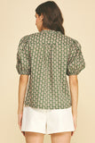 PINCH Jaylan Paisley Print V Neck Blouse