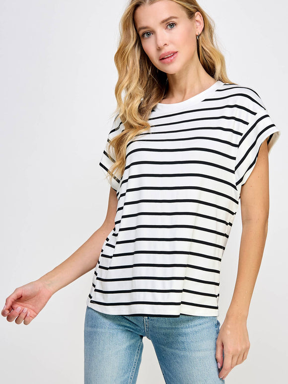 Tamar Striped Raglan Sleeves Ellison T-Shirt