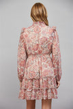 Eleanor Floral Print Button Down Mini FATE Dress