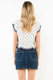 THML Aliana Short Sleeve Embroidery Detail Top