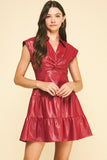 Salma Faux Leather Twist Mini PINCH Dress