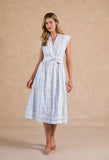 Sarai Button Down Front Bow Tie Midi Current Air Dress