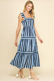 Irene Striped Tiered Maxi PINCH Dress