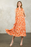 Rosanna Sleeveless Tiered Print Maxi THML Dress