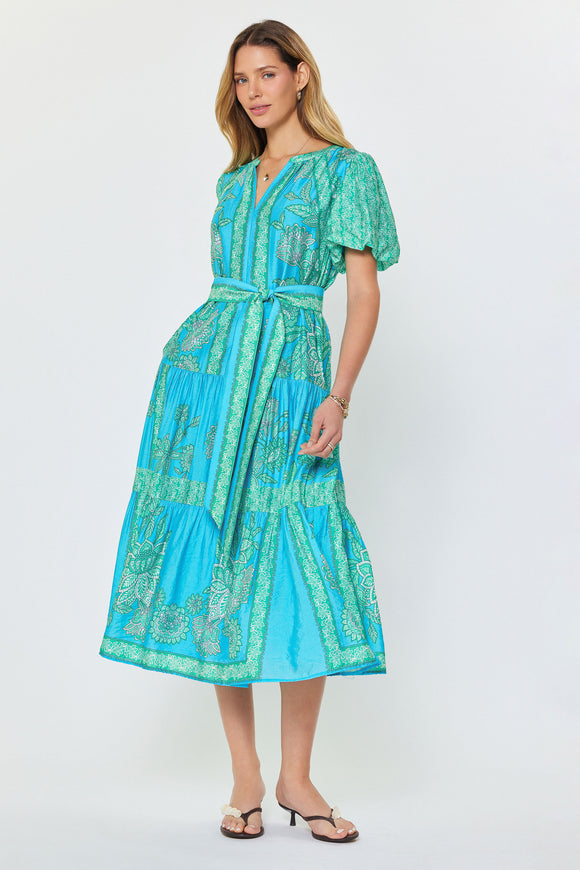 current air midi dress Yara Puff Sleeves Tiered XS Evie Ribbed-Knit Jersey Dress length skirt Side pockets pdqreview Size:DDD