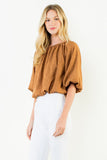 THML Raelynn Suede Cinched Top