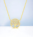 Tree of life with dainty CZ Necklace