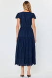 Dorothea Eyelet Embroidered Scallop Maxi Current Air Dress