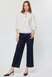 Sherrie Stand Collard 3Q Sleeve Current Air Blouse