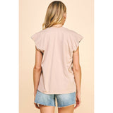 Eve Cap Sleeves V-Neck Pinch Top