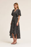 Elliana Unbalanced Skirt Floral Print Maxi Grade and Gather Dress