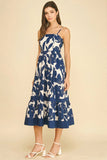 PINCH Vania Bold Floral Printed Tiered Midi Dress