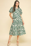 PINCH Katya Floral Print Button Down Blouse Top