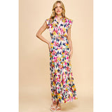 Abelia Print Satin Tiered Maxi PINCH Dress