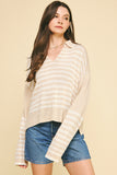 Erin Striped Drop Shoulder Knit PINCH Sweater