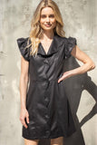 Bryn Leather Scalloped VOY Dress SALE