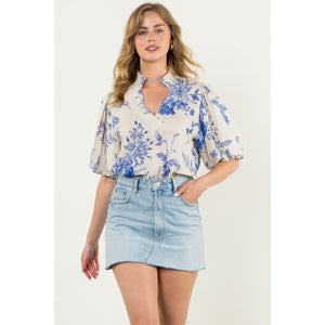 Mia Puff Sleeve Floral THML Top