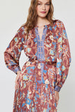 Mayra Long Sleeve Key Hole  Midi Current Air Dress