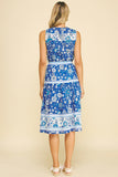 PINCH Kingsley Contrast Floral Print Midi Dress