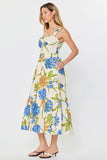 Sandy Floral Print Sleeveless Tiered Midi Current Air Dress