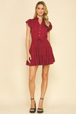 Reini Button Down Tiered Mini PINCH Dress