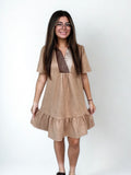Grace Short Sleeve Suede THML Dress