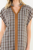 Alora Short Sleeve Plaid THML Dress