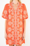 THML Azari Embroidered Bubble Sleeve Dress