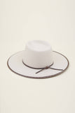 Olive & Pique - AVRIL - 100% Wool Felt Rancher, Tribal Cocoa Band, Ivory Hat