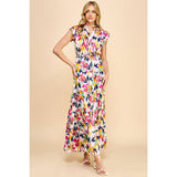 Abelia Print Satin Tiered Maxi PINCH Dress