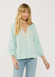 Lovestitch Harper Embroidered and Lace Trim Top